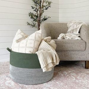 <strong>Corner</strong> <strong>Basket</strong> for Kitchen Wall Laundry Customization Hand-Woven Jumbo Storage <strong>Baskets</strong> Woven Wicker Bins With Lid Sock Bags - Product Image 6