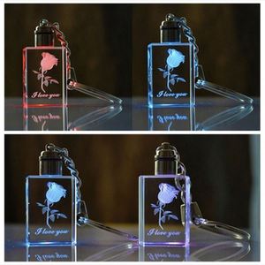 High-Quality K9 <b>Islamic</b> Crystal Keychain LED Flashing Custom Carve Family Photo <b>Frame</b> Souvenir Gifts Glass Keyring Chain - Product Image 5