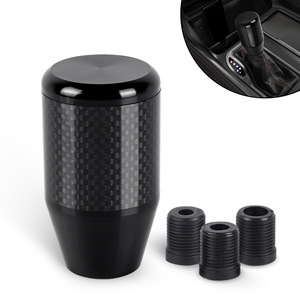 Car <b>Gear</b> <b>Knob</b> Aluminum Alloy Carbon Fiber Black Universal Automatic Transmission Shift Lever Head - Product Image 1