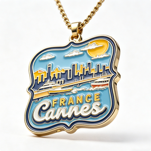 Collar con Colgante Temático de Amor y Ángel Esmaltado de Cannes, Francia - Joyería de Recuerdo de Viaje de la Riviera Francesa para Halloween, Hecho en Guangdong - Product Image 3