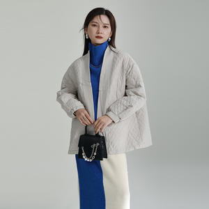 Manteaux d'hiver <span class=keywords><strong>femme</strong></span> 2022 <span class=keywords><strong>doudoune</strong></span> <span class=keywords><strong>mi</strong></span>-<span class=keywords><strong>longue</strong></span> légère col en v ample cordon losange <span class=keywords><strong>doudoune</strong></span> <span class=keywords><strong>femme</strong></span> - Product Image 2