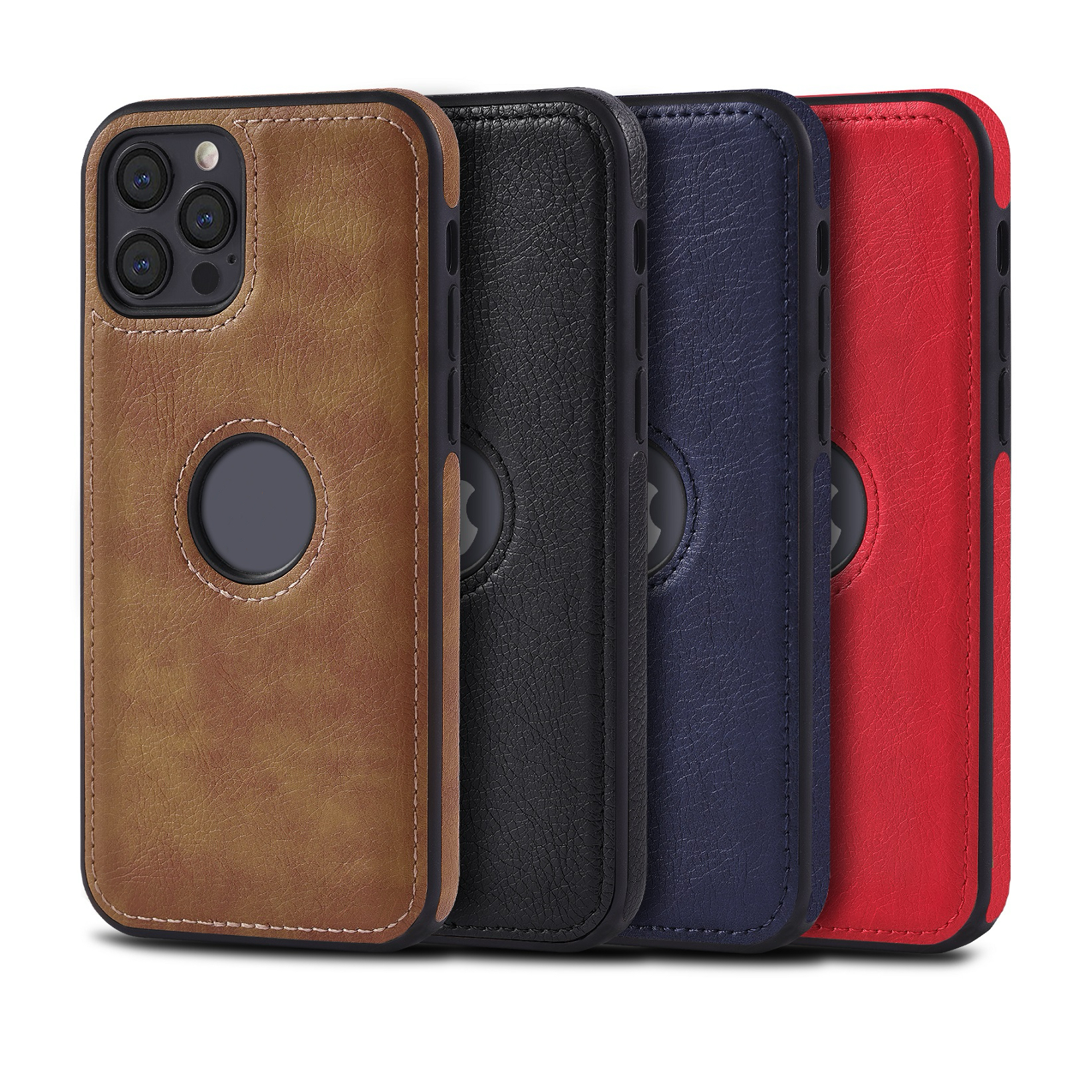 LeYi superventas nuevo diseño funda de teléfono con logo agujero pu fundas de teléfono de cuero para iPhone 14 Plus 13 15 12 pro Max mini cubierta