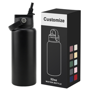 OEM 32oz Stainless Steel Gym Sports <b>Flask</b> Large 1L Modern Design <b>2</b> in 1 Dustproof Push Straw Lid Insulated Vacunn Water Bottles - Product Image 1