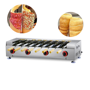 Machine à faire du pain hongrois au gaz et à l'électricité, modèle en acier inoxydable, température réglable, pour la préparation de Kurtos Kalacs, idéale pour les pâtisseries. - Product Image 1