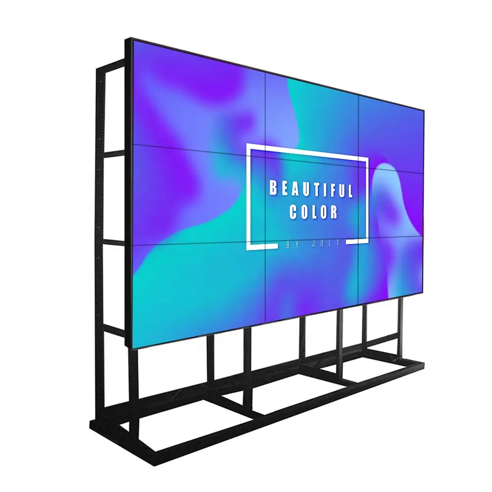 Videowall mount bracket panel splicing screen 49 55 inch 3x3 advertising player video wall controller did lcd video wall display
