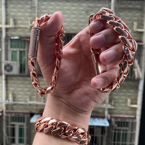 Bracelet pour hommes femmes Cadena De Oro Rosa Vente en gros avec chaîne cubaine à maillons rose plaqué or Miami en laiton massif