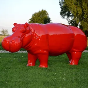 Estatua de León para decoración al aire libre, estatua de fibra de vidrio, tamaño real, animal