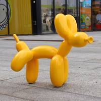 Pour Pop Art Style géant brillant rouge FRP ballon chien Sculpture résine artisanat pour moderne maison et jardin décor
