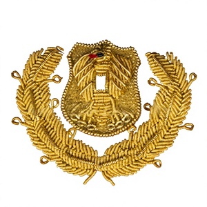 High Quality Custom Embroidered 3D Lace <b>Sew</b>-On Badge with Anchor and Laurel Wreath for Garment Uniform - Product Image 1