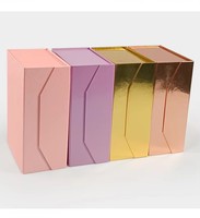 Boîte en carton ondulé pliable avec impression personnalisée, aspect délicat, couleur or, pour envoi postal