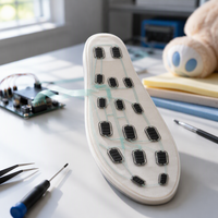Ensemble de capteurs de pression flexibles en forme de pied, matrice multipoints, coussin conducteur à film mince pour la détection de force, pour jouets en peluche et jouets souples