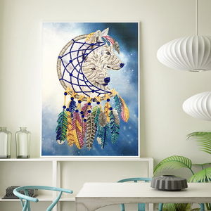 <span class=keywords><strong>Peinture</strong></span> Diamant 5D <span class=keywords><strong>Moderne</strong></span> Imprimée DIY pour Adultes, Broderie de Strass Faite à la Main, Formes Spéciales : Carillon Éolien, <span class=keywords><strong>Loup</strong></span>, Nature Morte - Product Image 2