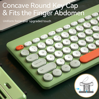 B.O.W Compact Multimedia Sensitive Round Keycaps Keyboard Combo Portable USB Wireless Mouse and Keyboard Set