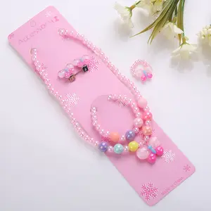 New fashion hot children necklace set bracelet earrings ring set lovely cartoon butterfly cherry little girl necklace