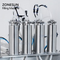ZONESUN 4 buses semi-automatique vide liquide parfum gouttes pour les yeux cosmétiques boisson petite bouteille parfum Machine de remplissage