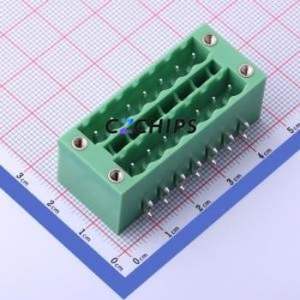 KF2EDGKRHM-5.08-2*7P Plug-in Terminal Block Bent Lead Through Hole,P=5.08mm Board-to-Board / Socket - Closed Screw Fixing 2x7P - Product Image 1