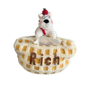 Scatola Portafazzoletti in Peluche a Forma di West Highland, Contenitore Personalizzato di Alta Qualità per Casa e Camera da Letto - Product Image 1