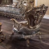 Canapé et chaise baroques traditionnels en bois doré antique royal, meubles de maison, canapés de salon, table basse, meubles TV