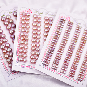 Hạt ngọc trai nước ngọt tự nhiên màu trắng, hình nút bánh mì, đã được khoan lỗ một nửa, kích thước 3-13mm, hạng AAA - Product Image 3