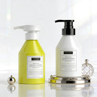 Bouteille pompe à lotion ronde en plastique PET de 300 ml (10 oz) à épaule inclinée pour gel douche, crème pour les mains, savon liquide, emballage cosmétique personnalisé