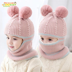 Béret d'hiver pour bébés Chapeaux en tricot pour garçons filles Logo personnalisé Chauffe-<span class=keywords><strong>cou</strong></span> d'hiver pour la plage, le voyage et l'extérieur Matériau en tissu - Product Image 1