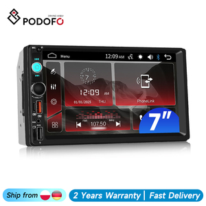 Radio para Auto Podofo 2 Din de 7'' con Pantalla Táctil Capacitiva, Enlace Telefónico, BT, FM, EQ, Carga USB, Venta al por Mayor de Fábrica - Product Image 1