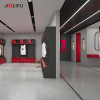 Casillero de gimnasio de club de fútbol de estilo personalizado, vestuario laminado compacto de madera HPL con estructura ensamblada de bloqueo de llave electrónica