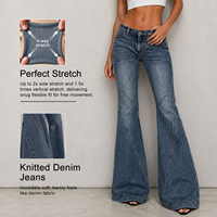 Jean droit pour femme à couture unique, vintage, délavé à l'acide, coupe évasée, en denim, taille mi-haute, respirant, style urbain