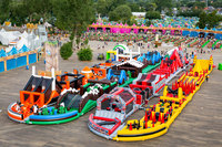 Grande course d'obstacle gonflable en PVC pour adultes, terrain de jeux d'extérieur, locations de parc