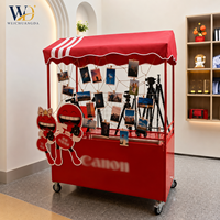 Chariot d'exposition mobile personnalisé, stand de marché portable pour la vente de nourriture, de desserts, les mariages, la promotion en magasin et les ventes en extérieur