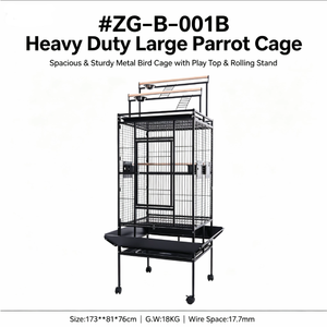 Jaula para Pájaros de Metal Reforzado de Alta Calidad con Base Deslizable y Revestimiento Antiarañazos, Fácil de Mantener, para Loros/Cacatúas - Product Image 1