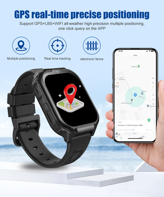 4G Cellular Kids Gps Wifi Watch IPX7 Waterproof Kids Smart Watch with Video Calling Gps tracker AI Walkie Talkie Watch Phone