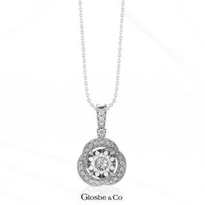 Round Silver Designer Moissanite Diamond Necklace 8 mm Viet Nam Synthetic (lab grown) Moissanite Necklaces - Product Image 1