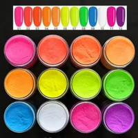 Palette de pigments fluorescents au néon gratuits de vente en gros poudre de pigments solides pour ongles ensemble Palette d'art des ongles accessoires de manucure et de bricolage