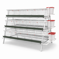 Nouvelle cage à poules de type A à 3 niveaux et 5 portes, galvanisée à froid, ensemble complet avec conception compacte haute capacité pour 120 oiseaux