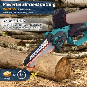 6 Inch Cordless Mini Chainsaw Lightweight Handheld <b>Saw</b> for Tree Trimming Wood Cutting Battery Powered OEM DIY Lightweight Design - Product Image 2