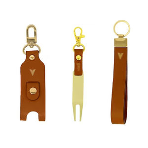 Marqueur de Balle de Golf Personnalisé de Luxe en Cuir de Veau Véritable Porte-Balles et Tees de Golf Ensemble Divot et Porte-clés - Product Image 1