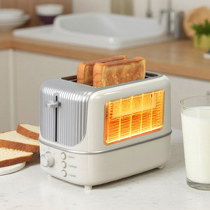 <span class=keywords><strong>Grille</strong></span>-<span class=keywords><strong>pain</strong></span> électrique multifonctionnel automatique en acier inoxydable à fente large pour petit-déjeuner, <span class=keywords><strong>grille</strong></span>-<span class=keywords><strong>pain</strong></span> <span class=keywords><strong>2</strong></span> tranches pour pains longs - Product Image 1