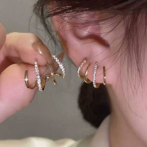 Vendita calda di tendenza stile coreano fatto a mano orecchini di cristallo di perle graziosi gioielli di moda per le donne e le ragazze all'ingrosso - Product Image 2