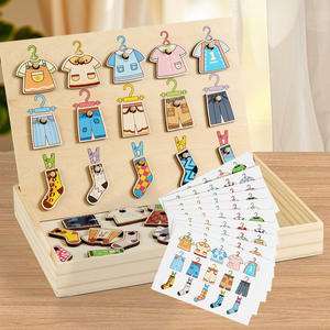 Niños Educación Temprana Diversión Ropa colgante Forma de juguete Color Ropa de madera cognitiva Juguete a juego Niños Juguetes educativos de madera - Product Image 4