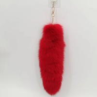Vente en gros de vraie queue de renard 35-40CM queue de renard moelleux queue de fourrure d'animal accessoires décoratifs porte-clés pendentifs