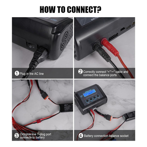 Chargeur de batterie LiPo 150W 10A, chargeur/déchargeur rapide d'équilibrage RC, 1S-6S LiPo/Li-ion pour drones RC - Product Image 3