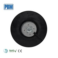 Ventilateur centrifuge autoportant à pales en plastique courbées vers l'arrière, moteur EC sans balais 24/48VDC, 190x68.5mm, protection IP44, garantie 2 ans, roulement à billes
