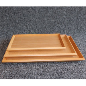 ถาดเสิร์ฟไม้ทรงสี่เหลี่ยม ทำจากไม้บีช สำหรับชา กาแฟ ใช้ในโรงแรม ดีไซน์เรียบหรู สีพื้น - Product Image 1