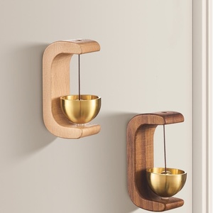 Cloche de porte Carillons éoliens en bois Sonnette de porte d'entrée sans fil Cloche à vent pour l'ouverture de la maison Décoration intérieure - Product Image 4