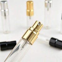 Botol Sampel Parfum Kaca Bening Silinder 10ml Penjualan Panas Dengan Pompa Semprot Aluminium Botol Parfum Mini Portabel