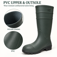 Bottes de pluie professionnelles en PVC personnalisées EN ISO 20347 avec doublure en nylon antibactérien pour l'agriculture, le jardinage, la pêche – Vente en gros