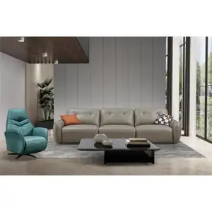 Living room furniture modern simple smart sofa combination light luxury genuine leather recliner sofa