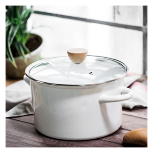 Casseroles de cuisine en émail japonais, Mini casseroles avec couvercle en verre personnalisé - Product Image 2