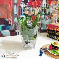 Logo personnalisé 5L grand seau à glace refroidisseur de PC en plastique transparent pour bar et club
